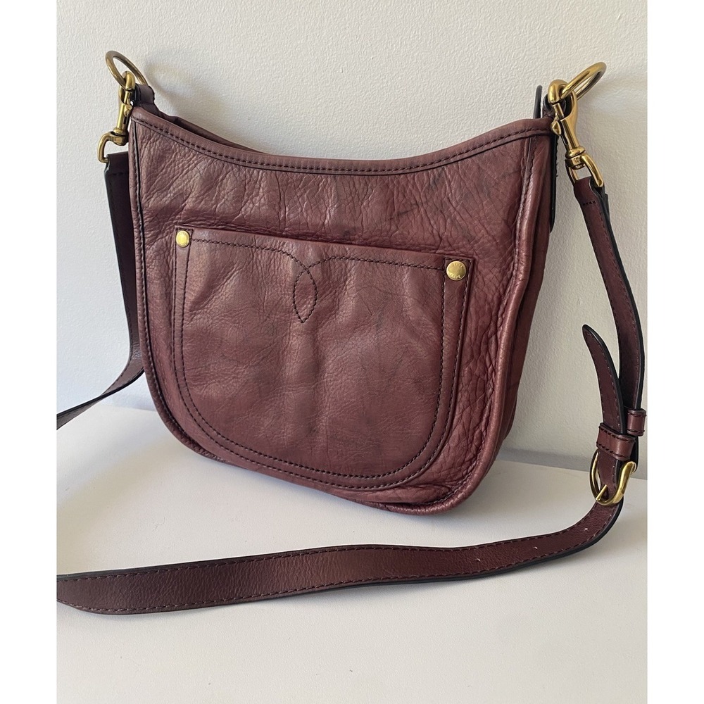 FRYE Campus Rivet Crossbody Bag Leather Burnt Brown Burgundy Wine Purse